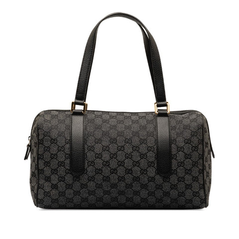 グッチ GGキャンバス ハンドバッグ 257288 ブラック キャンバス レザー レディース GUCCI 【中古】