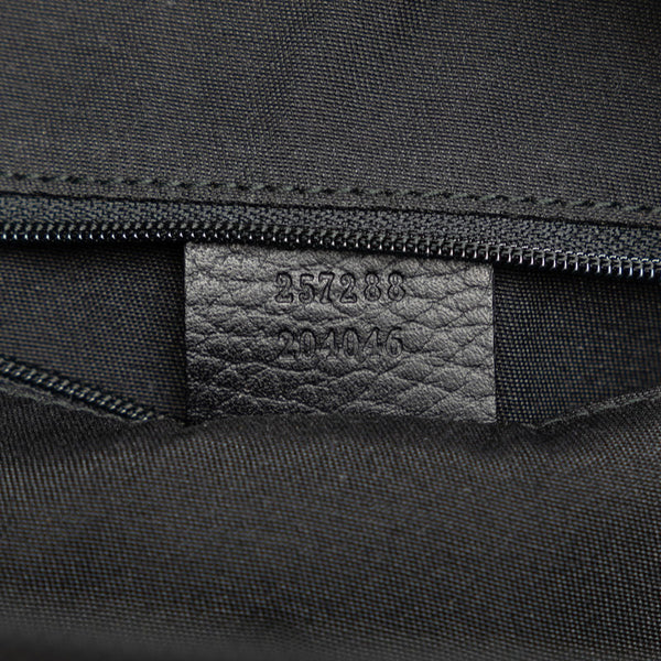 グッチ GGキャンバス ハンドバッグ 257288 ブラック キャンバス レザー レディース GUCCI 【中古】