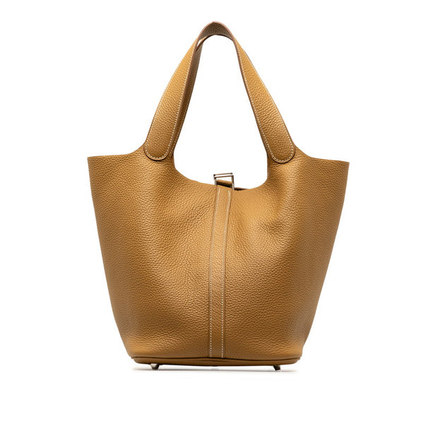 エルメス ピコタンロックGM ハンドバッグ ビスキュイ ブラウン系 トリヨンクレマンス レディース HERMES 【中古】