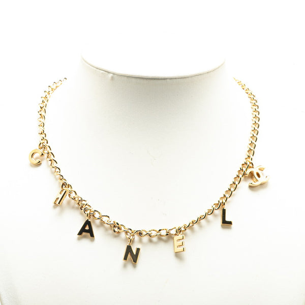 シャネル ココマーク ロゴ ネックレス ゴールド メッキ レディース CHANEL 【中古】