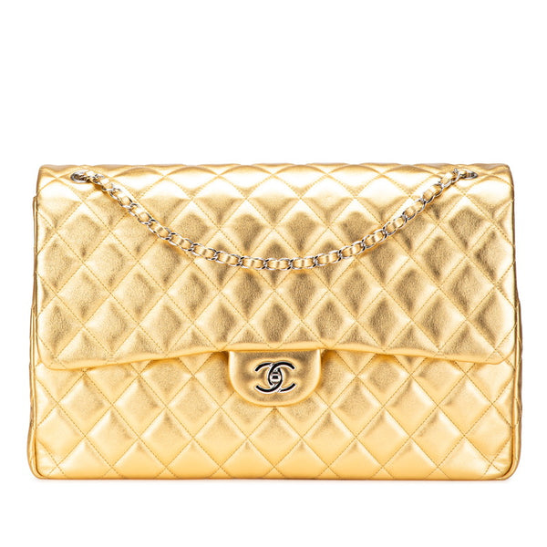 シャネル マトラッセ40 ココマーク チェーン ショルダーバッグ ゴールド ラムスキン レディース CHANEL 【中古】