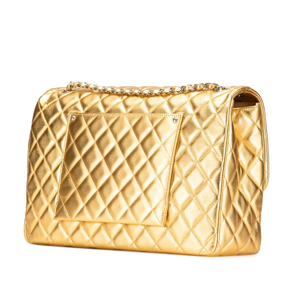 シャネル マトラッセ40 ココマーク チェーン ショルダーバッグ ゴールド ラムスキン レディース CHANEL 【中古】
