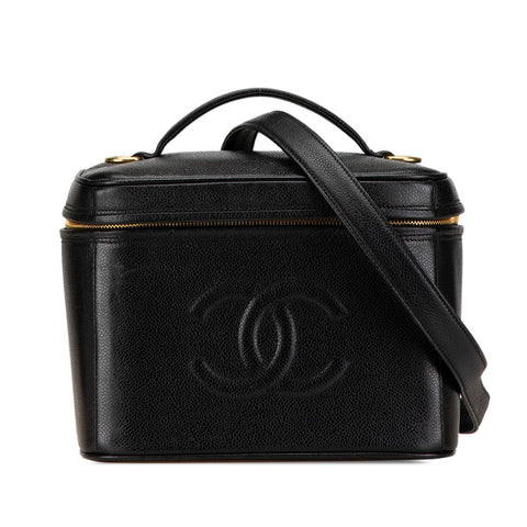 シャネル ココマーク バニティバッグ ショルダーバッグ 2WAY ブラック キャビアスキン レディース CHANEL 【中古】