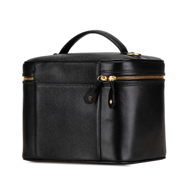 シャネル ココマーク バニティバッグ ショルダーバッグ 2WAY ブラック キャビアスキン レディース CHANEL 【中古】