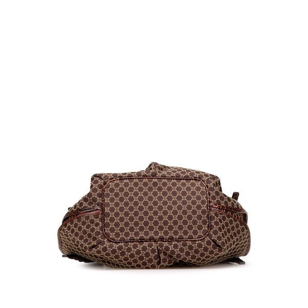 セリーヌ マカダム ビタースウィート ハンドバッグ ブラウン キャンバス レザー レディース CELINE 【中古】