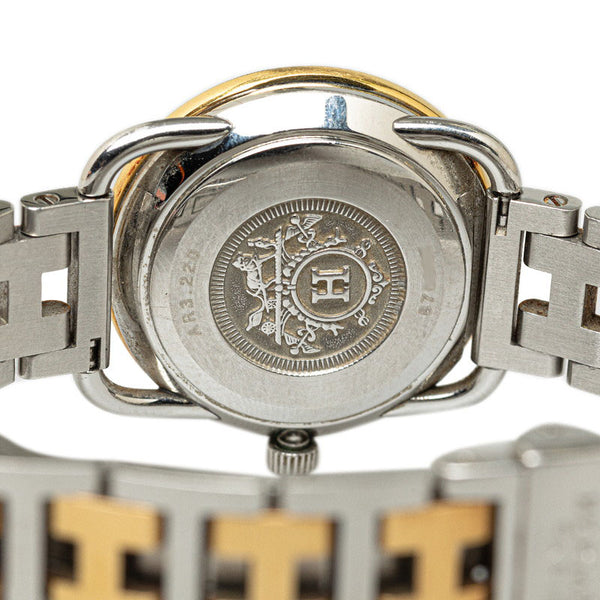 エルメス アルソー 腕時計 AR3.220 クオーツ ホワイト文字盤 ステンレススチール メッキ レディース HERMES 【中古】