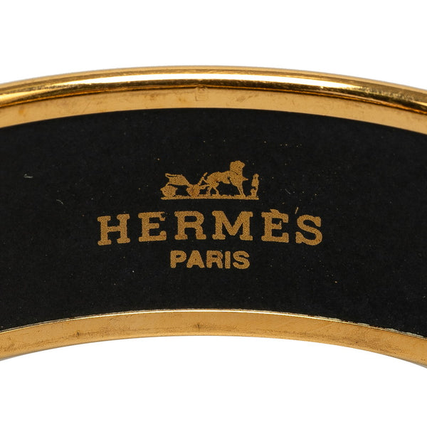 エルメス エマイユGM 七宝バングル 馬 モチーフ バングル ゴールド ブルー マルチカラー メッキ レディース HERMES 【中古】