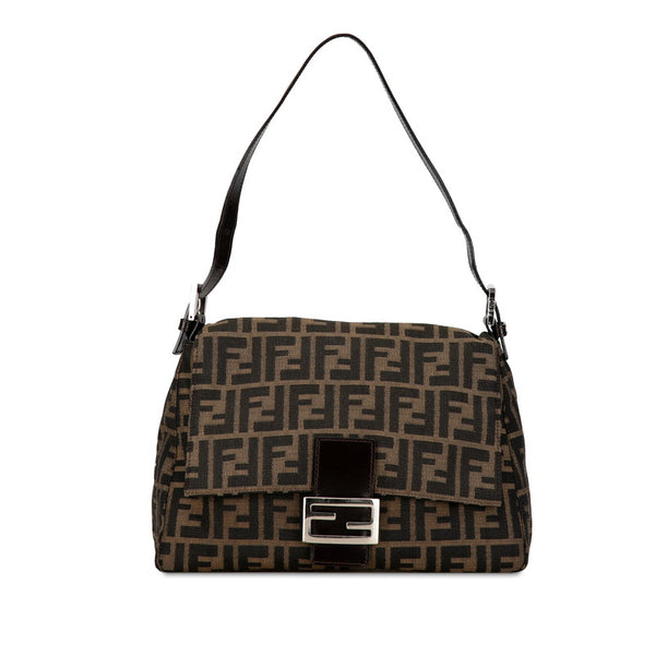 フェンディ ズッカ マンマバケット ワンショルダーバッグ ハンドバッグ 26325 ブラウン  キャンバス レザー レディース FENDI 【中古】