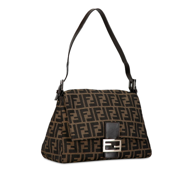 フェンディ ズッカ マンマバケット ワンショルダーバッグ ハンドバッグ 26325 ブラウン  キャンバス レザー レディース FENDI 【中古】
