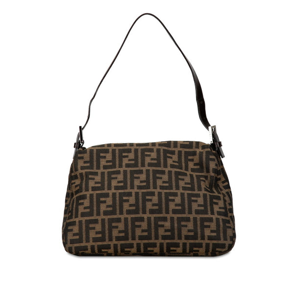 フェンディ ズッカ マンマバケット ワンショルダーバッグ ハンドバッグ 26325 ブラウン  キャンバス レザー レディース FENDI 【中古】
