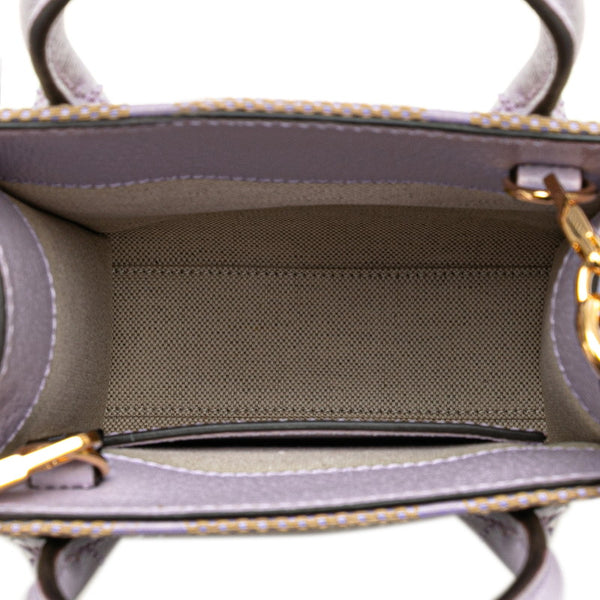 グッチ ジャンボGG ミニトートバッグ ショルダーバッグ 2WAY 671623 パープル ベージュ キャンバス レザー レディース GUCCI 【中古】