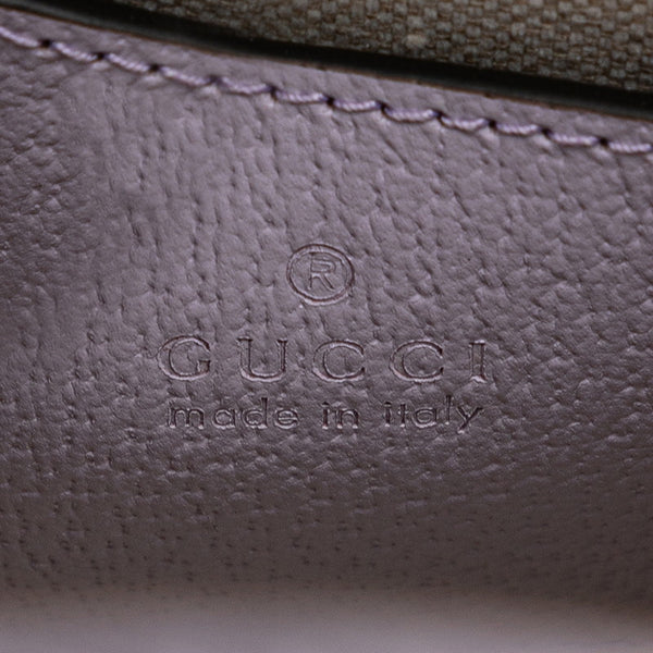 グッチ ジャンボGG ミニトートバッグ ショルダーバッグ 2WAY 671623 パープル ベージュ キャンバス レザー レディース GUCCI 【中古】