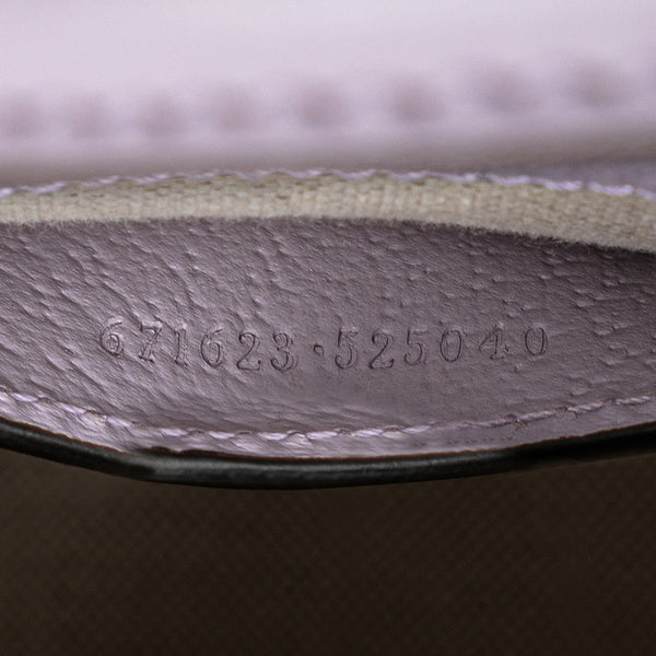 グッチ ジャンボGG ミニトートバッグ ショルダーバッグ 2WAY 671623 パープル ベージュ キャンバス レザー レディース GUCCI 【中古】