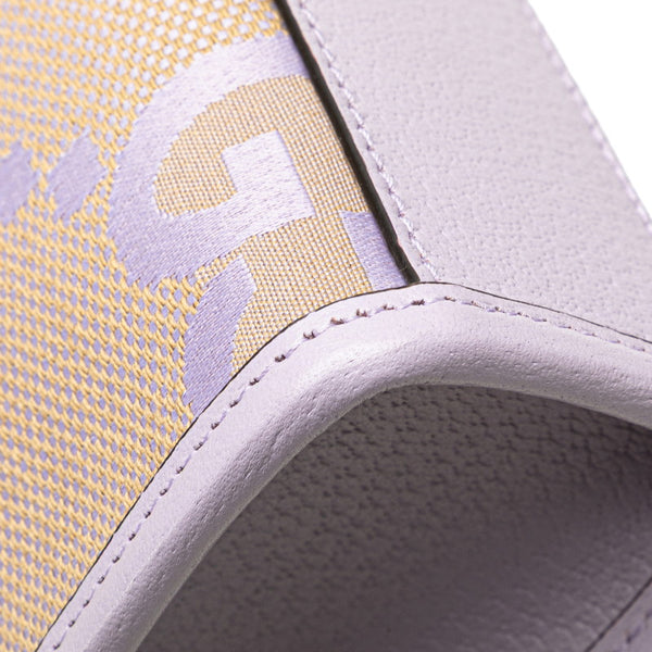 グッチ ジャンボGG ミニトートバッグ ショルダーバッグ 2WAY 671623 パープル ベージュ キャンバス レザー レディース GUCCI 【中古】