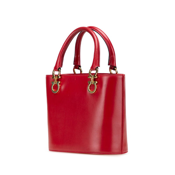 サルヴァトーレフェラガモ ガンチーニ ハンドバッグ ショルダーバッグ 2WAY AQ214279 レッド レザー レディース Salvatore Ferragamo 【中古】