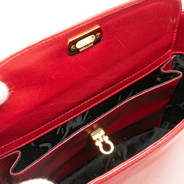 サルヴァトーレフェラガモ ガンチーニ ハンドバッグ ショルダーバッグ 2WAY AQ214279 レッド レザー レディース Salvatore Ferragamo 【中古】