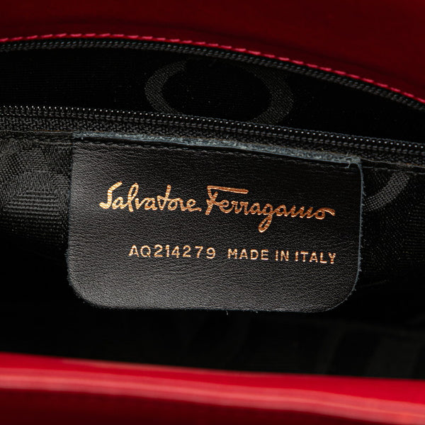 サルヴァトーレフェラガモ ガンチーニ ハンドバッグ ショルダーバッグ 2WAY AQ214279 レッド レザー レディース Salvatore Ferragamo 【中古】