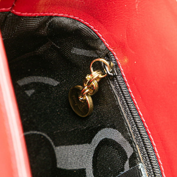 サルヴァトーレフェラガモ ガンチーニ ハンドバッグ ショルダーバッグ 2WAY AQ214279 レッド レザー レディース Salvatore Ferragamo 【中古】