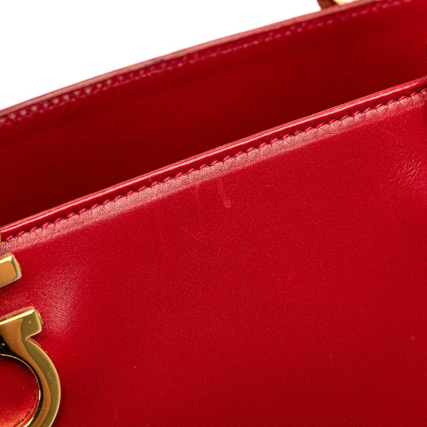 サルヴァトーレフェラガモ ガンチーニ ハンドバッグ ショルダーバッグ 2WAY AQ214279 レッド レザー レディース Salvatore Ferragamo 【中古】