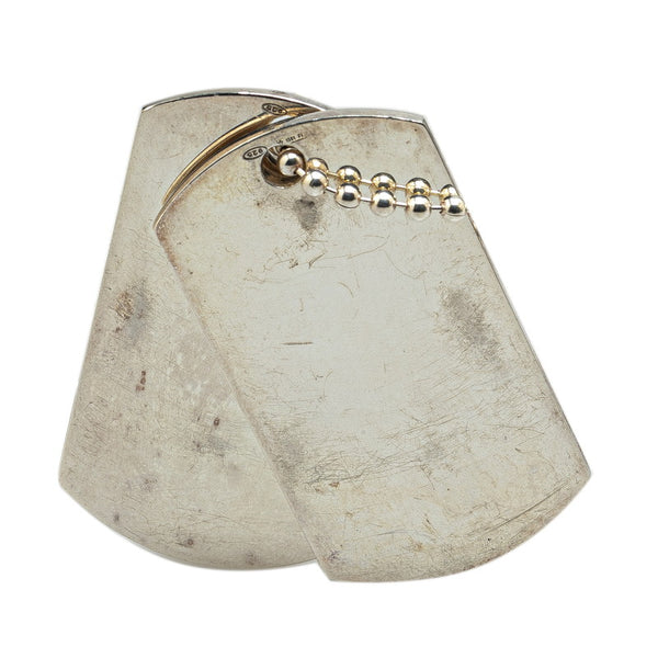 グッチ ドッグタグ 2枚プレート ネックレス SV925 シルバー メンズ GUCCI 【中古】