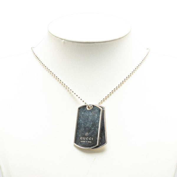グッチ ドッグタグ 2枚プレート ネックレス SV925 シルバー メンズ GUCCI 【中古】