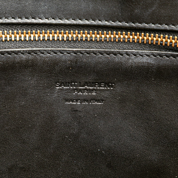 サンローラン パニエ スモール トートバッグ ハンドバッグ ベージュ ブラック ラフィア レディース SAINT LAURENT 【中古】