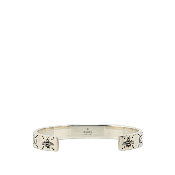 グッチ GGロゴ ビー 蜂 バングル ブレスレット ＃18 SV925 シルバー レディース GUCCI 【中古】