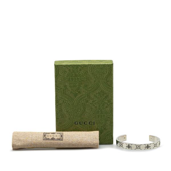 グッチ GGロゴ ビー 蜂 バングル ブレスレット ＃18 SV925 シルバー レディース GUCCI 【中古】