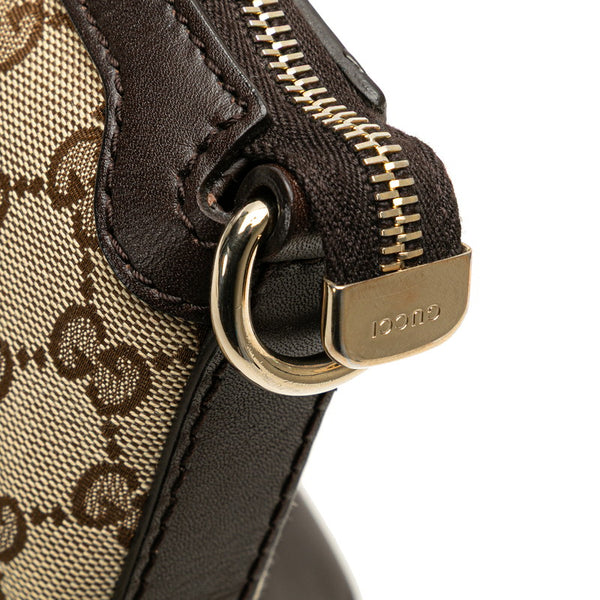 グッチ GGキャンバス シェリーライン ハンドバッグ ショルダーバッグ 2WAY 257341 ベージュ ブラウン キャンバス レザー レディース GUCCI 【中古】