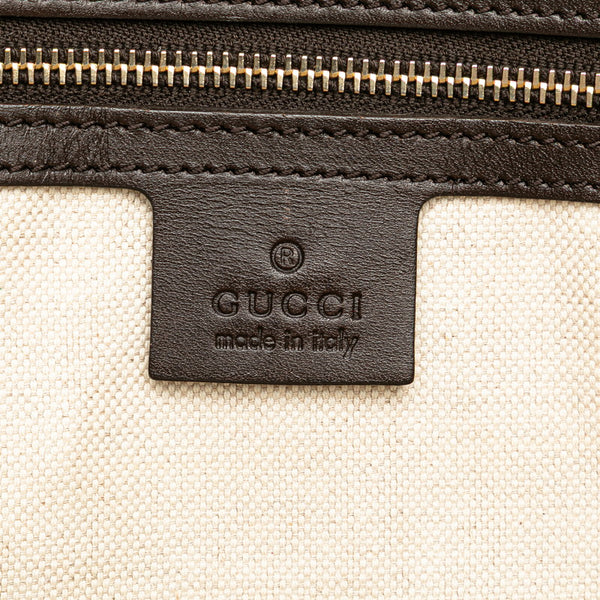 グッチ GGキャンバス シェリーライン ハンドバッグ ショルダーバッグ 2WAY 257341 ベージュ ブラウン キャンバス レザー レディース GUCCI 【中古】