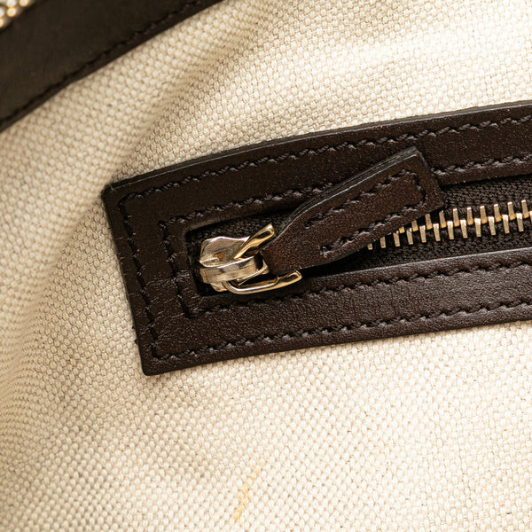 グッチ GGキャンバス シェリーライン ハンドバッグ ショルダーバッグ 2WAY 257341 ベージュ ブラウン キャンバス レザー レディース GUCCI 【中古】