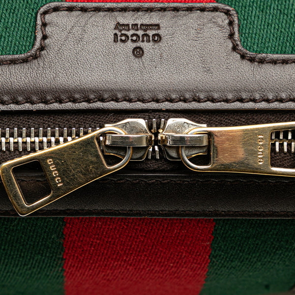 グッチ GGキャンバス シェリーライン ハンドバッグ ショルダーバッグ 2WAY 257341 ベージュ ブラウン キャンバス レザー レディース GUCCI 【中古】