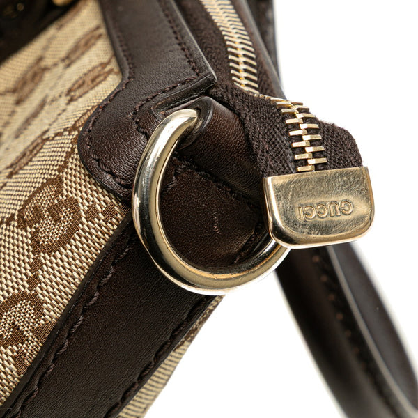 グッチ GGキャンバス シェリーライン ハンドバッグ ショルダーバッグ 2WAY 257341 ベージュ ブラウン キャンバス レザー レディース GUCCI 【中古】