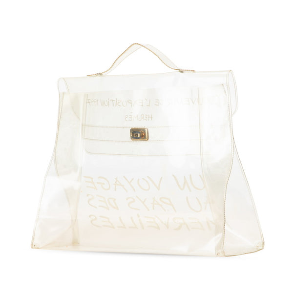 エルメス ビニールケリー 不思議の国 エルメスへの旅展 ハンドバッグ トートバッグ クリア ビニール レディース HERMES 【中古】