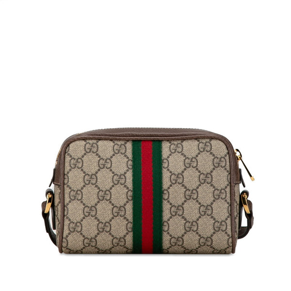 グッチ GGスプリーム シェリーライン オフィディア ショルダーバッグ 517350 ベージュ ブラウン PVC レザー レディース GUCCI 【中古】