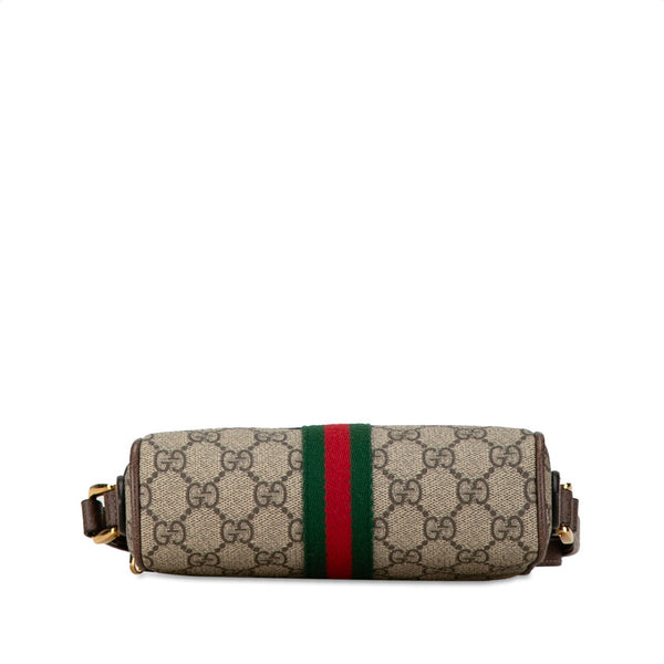 グッチ GGスプリーム シェリーライン オフィディア ショルダーバッグ 517350 ベージュ ブラウン PVC レザー レディース GUCCI 【中古】