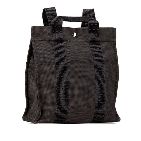 エルメス エールライン アドMM リュック バックパック グレー キャンバス レディース HERMES 【中古】
