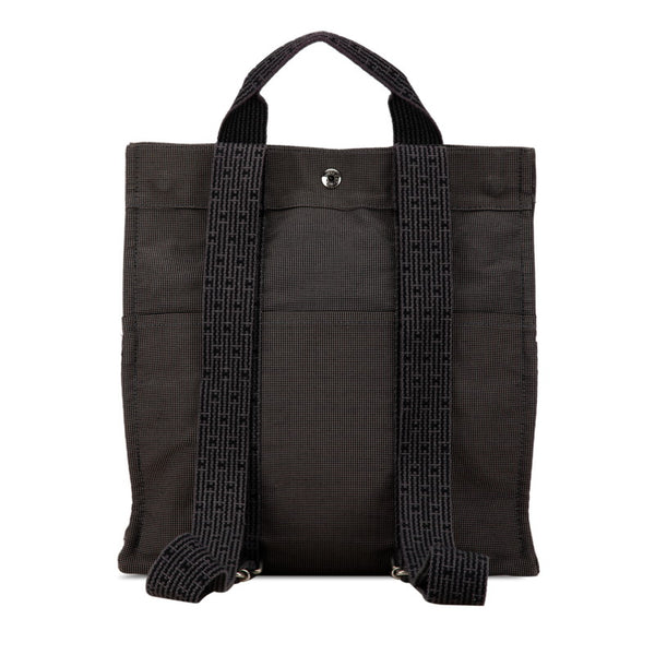 エルメス エールライン アドMM リュック バックパック グレー キャンバス レディース HERMES 【中古】