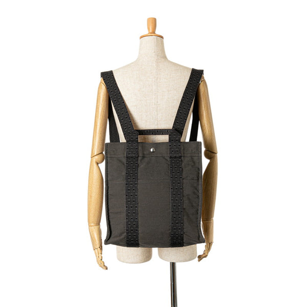 エルメス エールライン アドMM リュック バックパック グレー キャンバス レディース HERMES 【中古】
