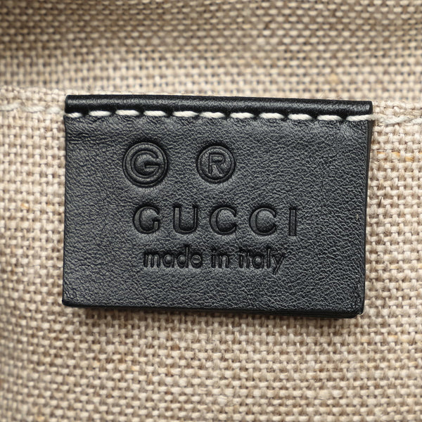 グッチ マイクログッチシマ ショルダーバッグ 449413  ブラック レザー レディース GUCCI 【中古】