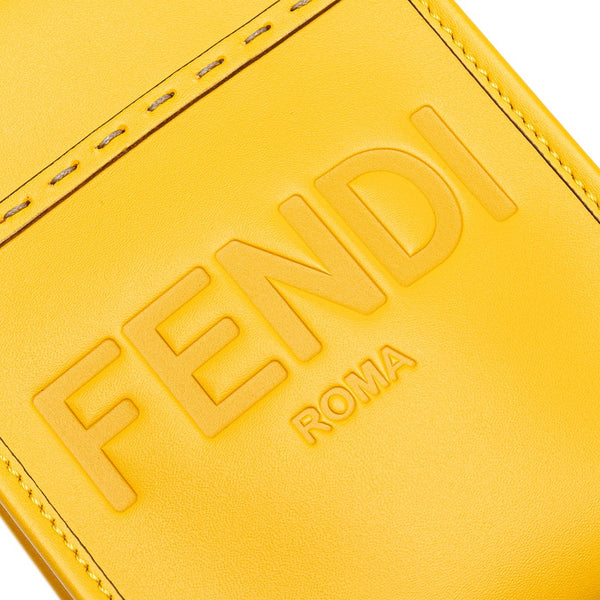 フェンディ サンシャインショッパー ミニ トートバッグ ショルダーバッグ 2WAY イエロー ブラウン レザー レディース FENDI 【中古】
