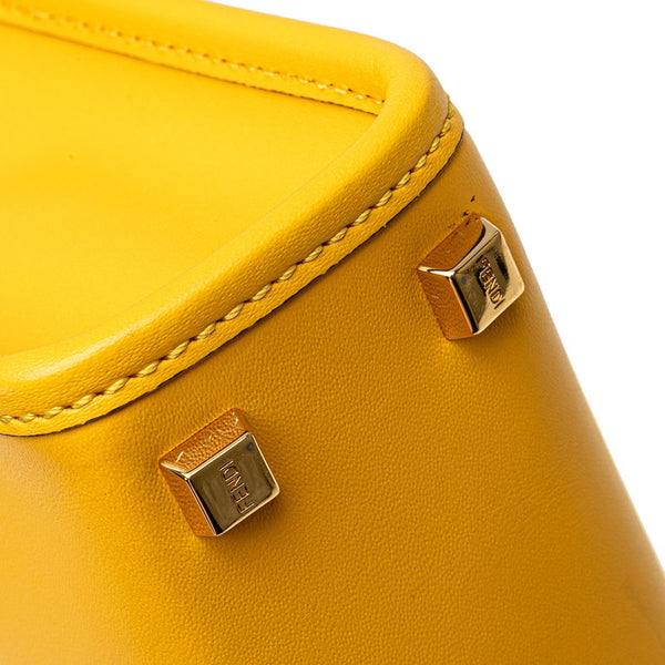 フェンディ サンシャインショッパー ミニ トートバッグ ショルダーバッグ 2WAY イエロー ブラウン レザー レディース FENDI 【中古】