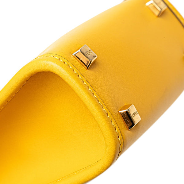 フェンディ サンシャインショッパー ミニ トートバッグ ショルダーバッグ 2WAY イエロー ブラウン レザー レディース FENDI 【中古】