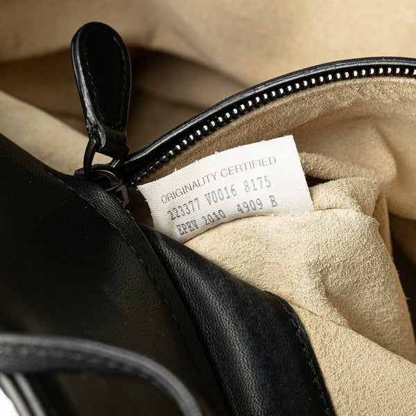 ボッテガヴェネタ イントレチャート トートバッグ ハンドバッグ ブラック レザー レディース BOTTEGAVENETA 【中古】