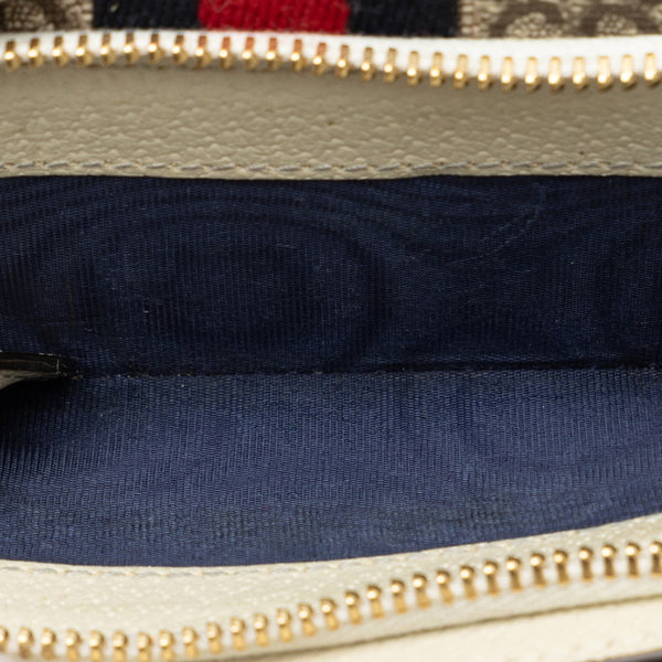 グッチ GGスプリーム オフィディア 三つ折り財布 コンパクトウォレット 644334 ベージュ ホワイト PVC レザー レディース GUCCI 【中古】