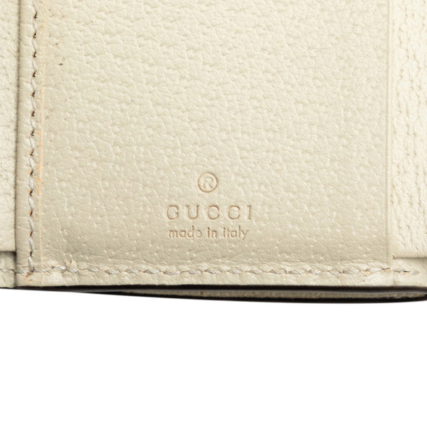 グッチ GGスプリーム オフィディア 三つ折り財布 コンパクトウォレット 644334 ベージュ ホワイト PVC レザー レディース GUCCI 【中古】