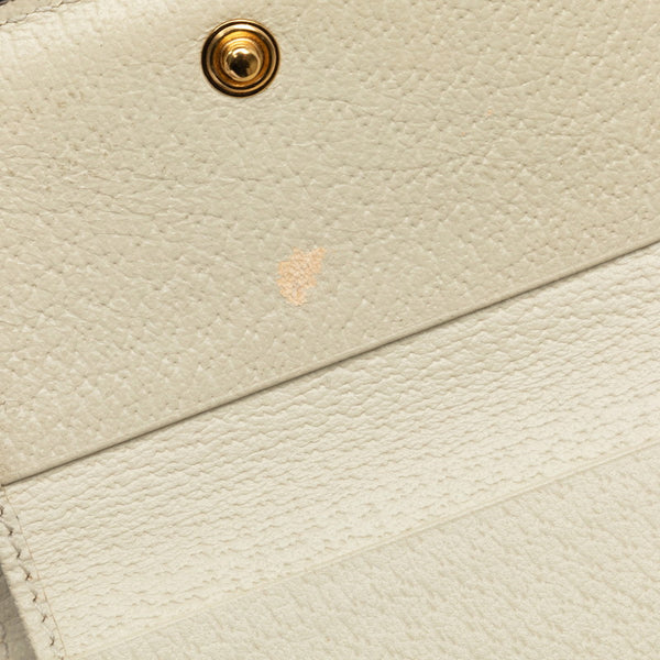 グッチ GGスプリーム オフィディア 三つ折り財布 コンパクトウォレット 644334 ベージュ ホワイト PVC レザー レディース GUCCI 【中古】