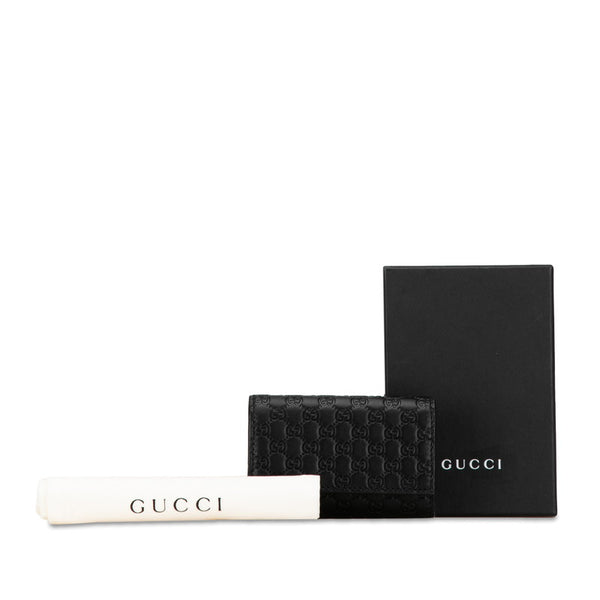 グッチ マイクログッチシマ キーケース 6連 150402 ブラック レザー メンズ GUCCI 【中古】