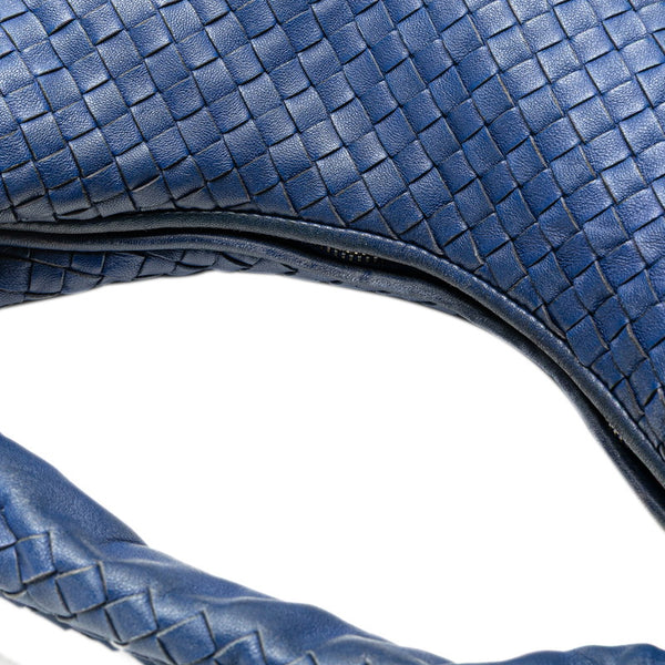 ボッテガヴェネタ イントレチャート ワンショルダーバッグ ブルー レザー レディース BOTTEGAVENETA 【中古】