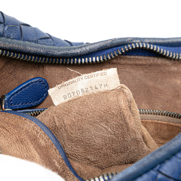 ボッテガヴェネタ イントレチャート ワンショルダーバッグ ブルー レザー レディース BOTTEGAVENETA 【中古】